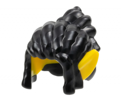 Minifigure, Hair Long Side Bangs, Bun with Molded Yellow Elf Ears Pattern