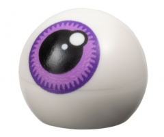 Technic Ball Joint with Eye with Black Pupil and Medium Lavender Iris with Dark Purple Rim Pattern