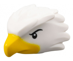 Minifigure, Head, Modified Bird (Eagle) with Black Eyes and Eyebrows, Yellow Beak Pattern