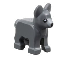 Dog, Alsatian / German Shepherd, Puppy with Light Bluish Gray Muzzle, Black Eyes and Nose Pattern
