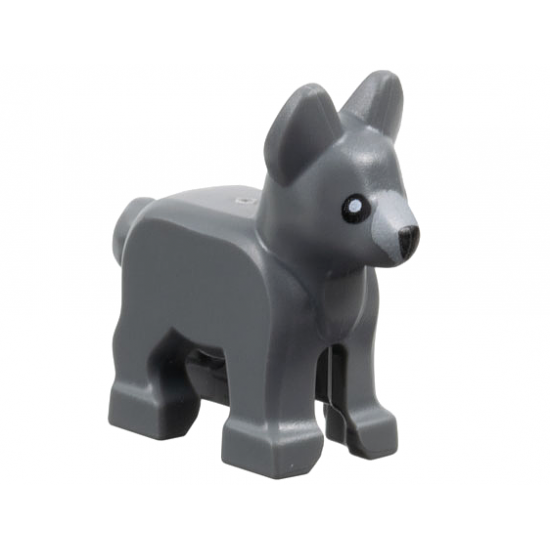 Dog, Alsatian / German Shepherd, Puppy with Light Bluish Gray Muzzle, Black Eyes and Nose Pattern