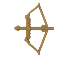 Minifigure, Weapon Bow, Recurve with Wide Flat Limbs, Arrow Drawn