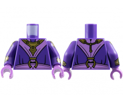 Torso Robe, Medium Lavender V Panel, Sash, Gold Bib Necklace and Clasp Ring Pattern / Dark Purple Arms with Armor and Bracelets Pattern / Medium Lavender Hands