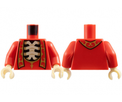 Torso Robe with Gold Stole and Trim, Open Chest with Tan Spine and Ribs Pattern / Red Arms / Tan Hands