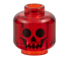 Minifigure, Head with Black Standard Skull Pattern