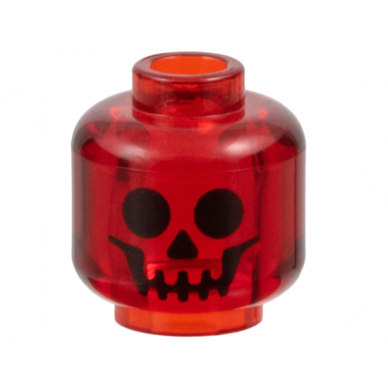 Minifigure, Head with Black Standard Skull Pattern