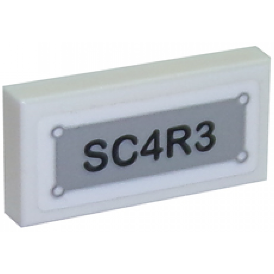 Tile 1 x 2 with 'SC4R3' Pattern (Sticker) - Set 70910