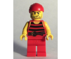 Pirate 5 - Black and Red Stripes, Red Legs, Scar