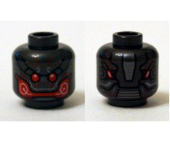 Minifigure, Head Alien with Red Eyes and Mouth Pattern
