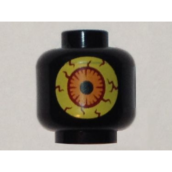 Minifigure, Head without Face with Large Bright Light Yellow Eye with Dark Red Veins and Orange Iris Pattern (Nexo Knights Sparkks)