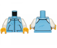 Torso Jacket with Pockets, White Shoulders, and Waistband and Collar with Blue Stripes Pattern / White Arms / Yellow Hands