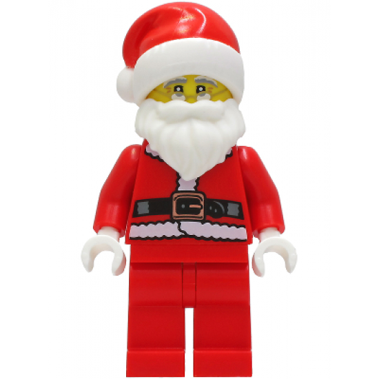 Santa - Red Legs, Fur Lined Jacket, White Eyebrows, Glasses