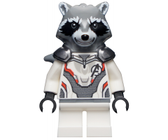 Rocket Raccoon - White Jumpsuit, Dark Bluish Gray Head