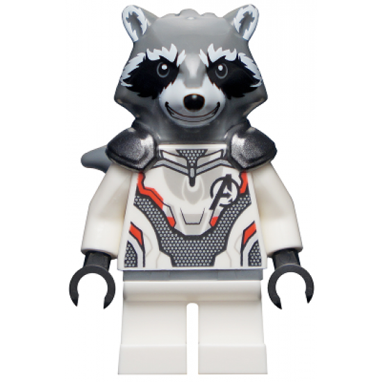 Rocket Raccoon - White Jumpsuit, Dark Bluish Gray Head