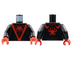 Torso Red 'V', Spider, and Webbing Pattern / Black Arms / Red Hands