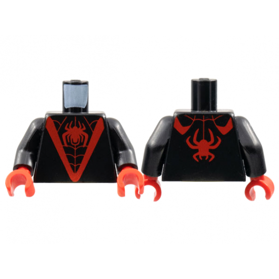 Torso Red 'V', Spider, and Webbing Pattern / Black Arms / Red Hands