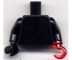 Torso Plain / Black Arms / Black Hand Right / Trans-Red Hook Left