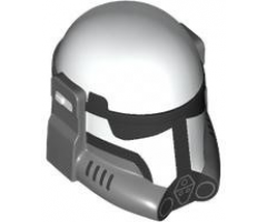Minifigure, Headgear Helmet SW Imperial Commando with Molded Dark Bluish Gray Breathing Apparatus and Printed Black Visor and Markings Pattern