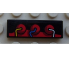 Tile 1 x 3 with Engine 3 Cylinders Pattern Model Right Side (Sticker) - Set 8897