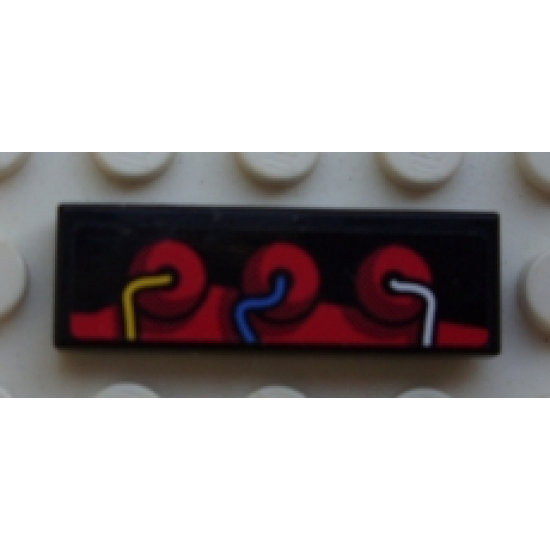 Tile 1 x 3 with Engine 3 Cylinders Pattern Model Right Side (Sticker) - Set 8897