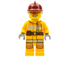 Fire - Bright Light Orange Fire Suit with Utility Belt, Dark Red Fire Helmet, Orange Sunglasses