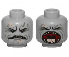 Minifigure, Head Dual Sided Alien Drabata Reptile Closed Mouth / Open Mouth Pattern (SW Pao)