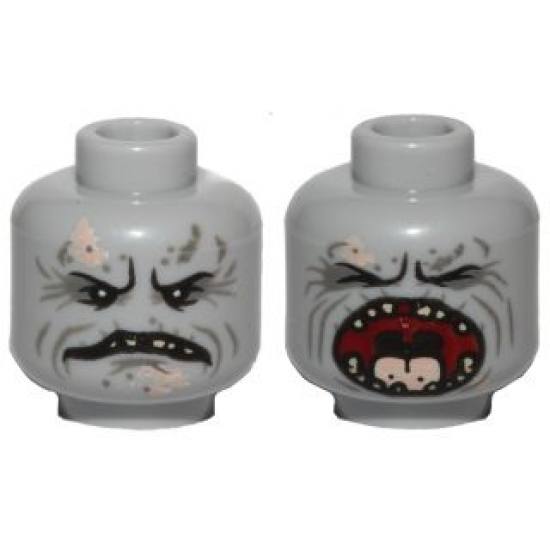 Minifigure, Head Dual Sided Alien Drabata Reptile Closed Mouth / Open Mouth Pattern (SW Pao)