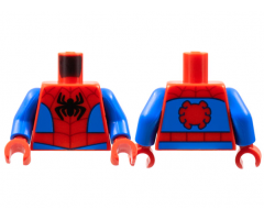 Torso Black Spider, Dark Red Webbing, Blue Side Panels, Red Spider on Back Pattern / Blue Arms / Red Hands