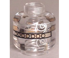 Minifigure, Head without Face with Silver Swirls and Gold Bands Pattern (HP Remembrall)