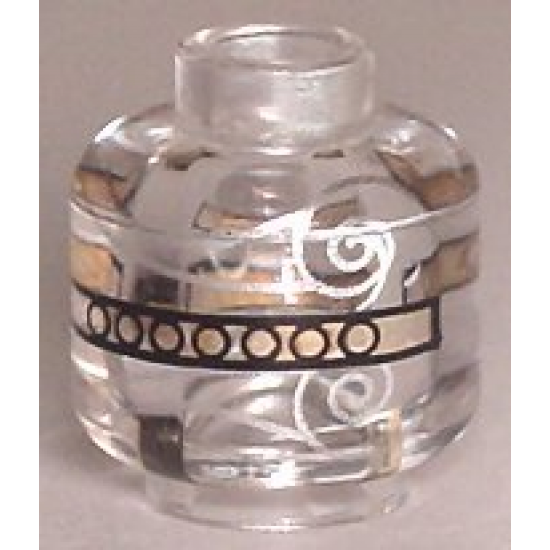 Minifigure, Head without Face with Silver Swirls and Gold Bands Pattern (HP Remembrall)
