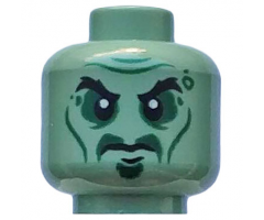 Minifigure, Head Alien with Black Eyebrows, Cheek Lines and Sunken Eyes Pattern