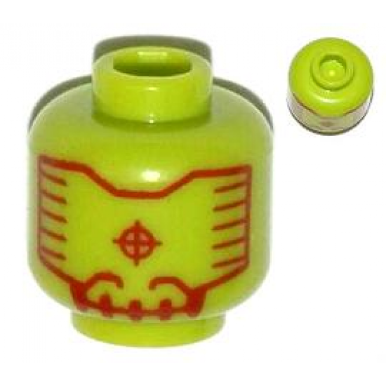 Minifigure, Head Alien with Red Head-Up Display (HUD) Pattern