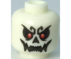 Minifigure, Head Skull with Red Eyes and Open Mouth Grin Pattern