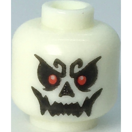Minifigure, Head Skull with Red Eyes and Open Mouth Grin Pattern