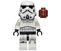 Imperial Stormtrooper - Male, Dual Molded Helmet with Gray Squares on Back, Reddish Brown Head, Grimace