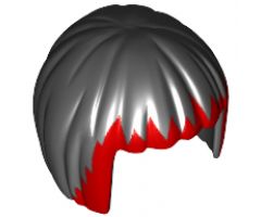 Minifigure, Hair Short, Bob Cut with Dark Red Bangs Pattern (Karai)
