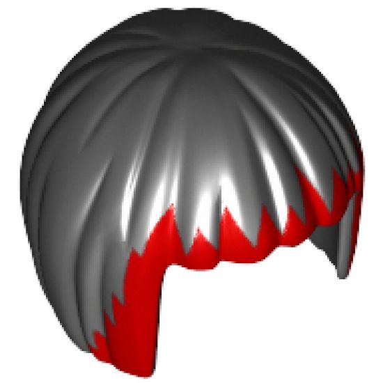 Minifigure, Hair Short, Bob Cut with Dark Red Bangs Pattern (Karai)