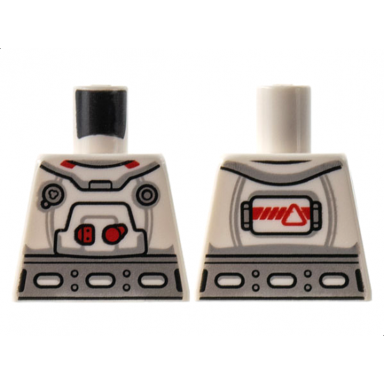 Torso Spacesuit, Red Trim, Wide Silver Belt Pattern