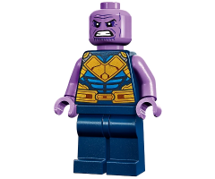 Thanos - Minifigure, Dark Blue and Gold Outfit, Medium Lavender Arms