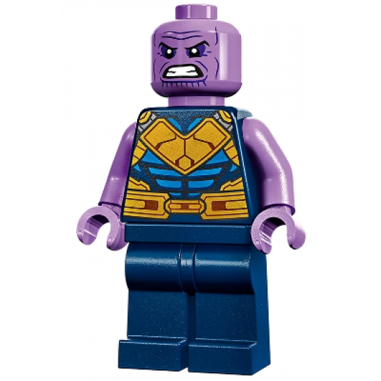 Thanos - Minifigure, Dark Blue and Gold Outfit, Medium Lavender Arms