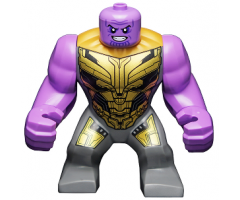 Thanos - Large Figure, Dark Bluish Gray Outfit with Gold Armor, Printed Legs, Smile