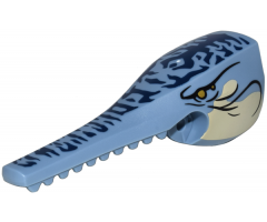 Skimwing Head Jaw Upper with Tan Face, Gold Eyes, and Dark Blue Scales Pattern