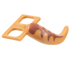 Minifigure Costume Tail Dinosaur with Reddish Brown Stripes Pattern