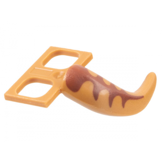 Minifigure Costume Tail Dinosaur with Reddish Brown Stripes Pattern