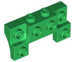 Brick, Modified 2 x 4 - 1 x 4 with 2 Recessed Studs and Thin Side Arches