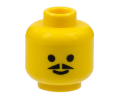 Minifigure, Head Standard Grin with Pointed Moustache Pattern