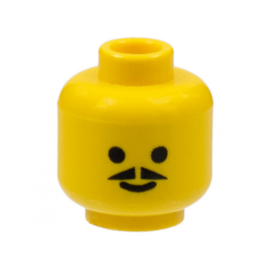 Minifigure, Head Standard Grin with Pointed Moustache Pattern
