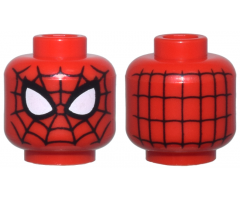 Minifigure, Head Alien with Spider-Man Black Webbing and Large White Eyes Pattern