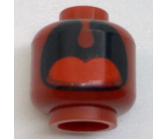 Minifigure, Head without Face with Large Black Open Mouth, Uvula, and Red Tongue Pattern