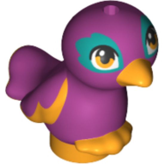 Animal, Air Bird Friends / Elves, Feet Joined with Magenta Body and Bright Light Orange Eyes Pattern (Pepper)